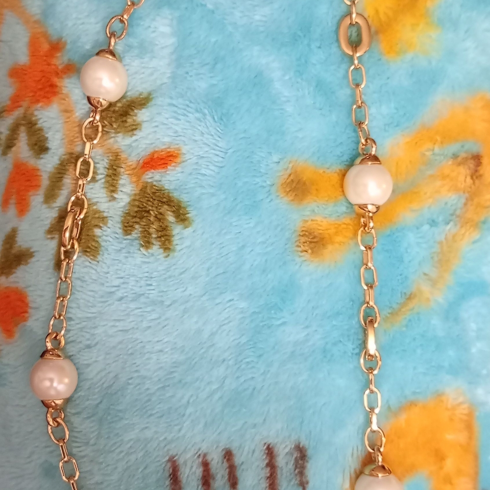 Ralph Lauren Gold and Pearl Necklace